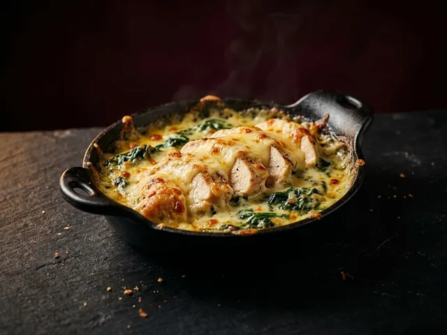 Baked Chicken with Spinach