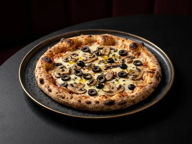 Mushroom and Olive Pizza