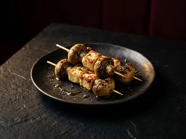 Mushroom & Cheese Skewers