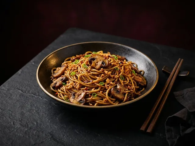 Mushroom & Chilli Garlic Noodles