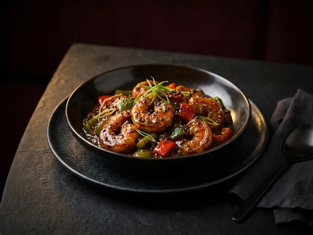 Prawns in Black Pepper Sauce